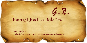 Georgijevits Nóra névjegykártya